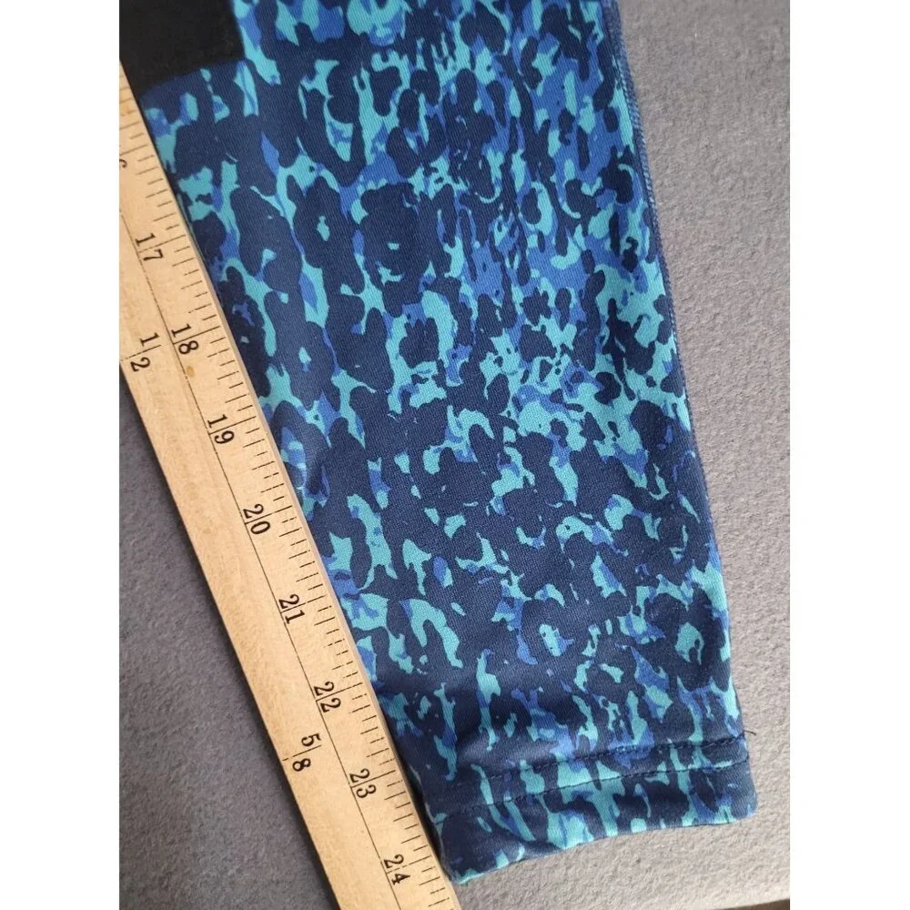 Kerrits Knee Patch Performance Tight Equestrian Pants Topaz Brushstroke Girls XL